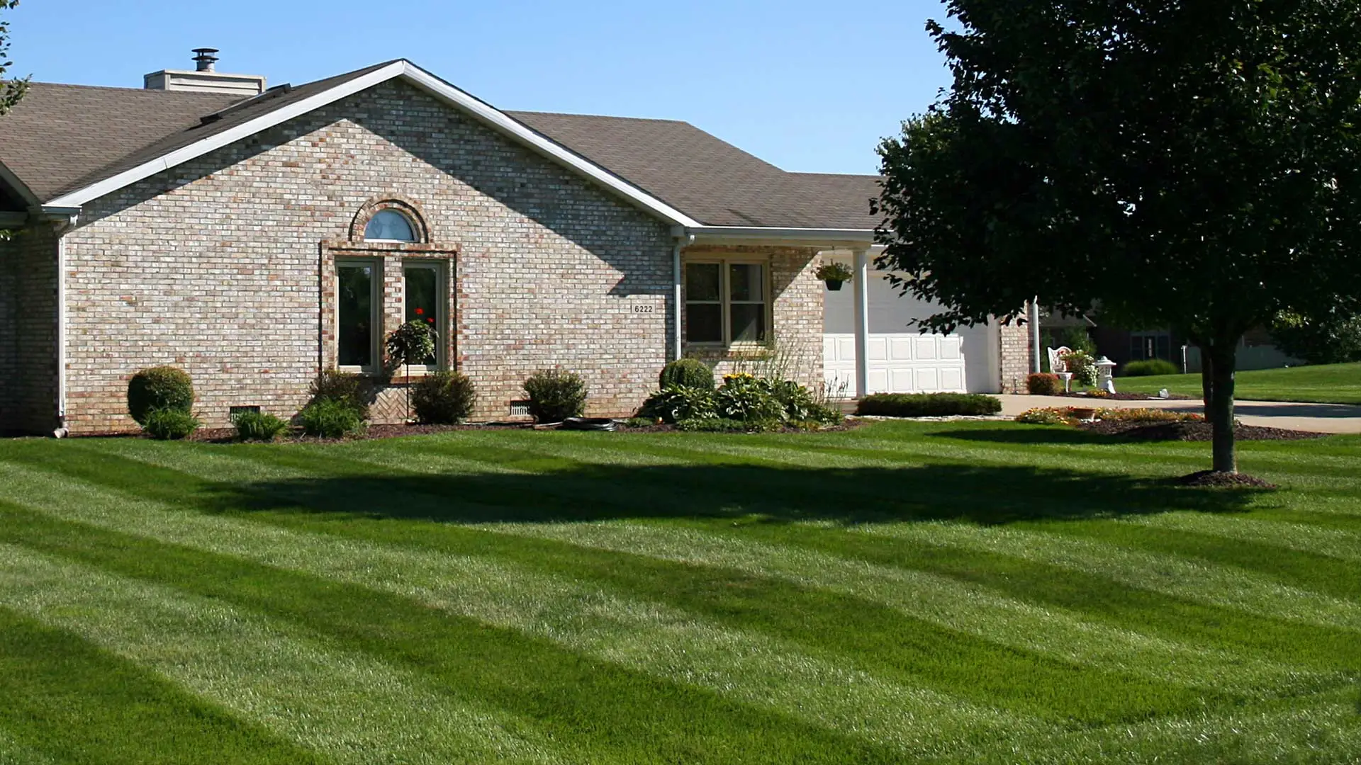Full lawn and landscape services at Greenville home.
