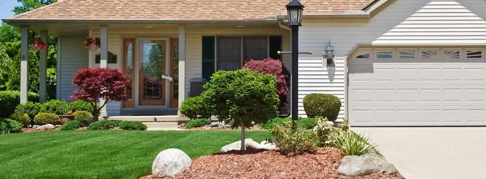 New cypress mulch laid by Upstate Turf Pros in Greenville, SC.